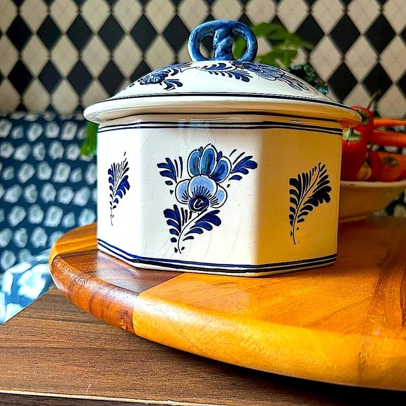 Vintage Regina Delft Jar, Hand-Painted Blue & White Pottery, 1970s Dutch - Picture 4 of 9